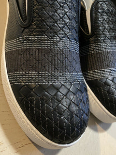 NIB $790 Bottega Veneta Herren-Leder-Sneakers, Schwarz, 8 US(41 EU)