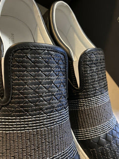 NIB $790 Bottega Veneta Herren-Leder-Sneakers, Schwarz, 8 US(41 EU)