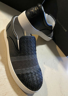 NIB 790 $ Bottega Veneta Herren Leder Sneakers Schuhe Schwarz 13 US( 46 EU)