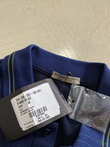 Neu mit Etikett: 390 $ Bottega Veneta Herren-Poloshirt Blau S US (46 Eu) Italien