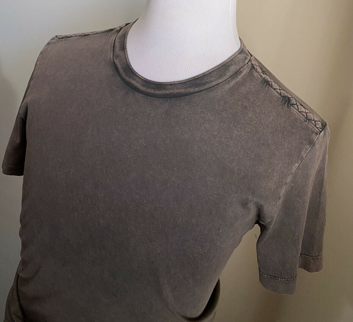 New $480 Bottega Veneta Mens Short Sleeve T Shirt Medium Gray S-M US ( 48 Eu )
