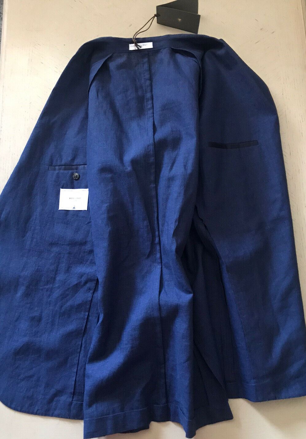 NWT $1295 Boglioli Men Sport Coat Jacket Blazer DK Blue 44R US/54R Eu Italy