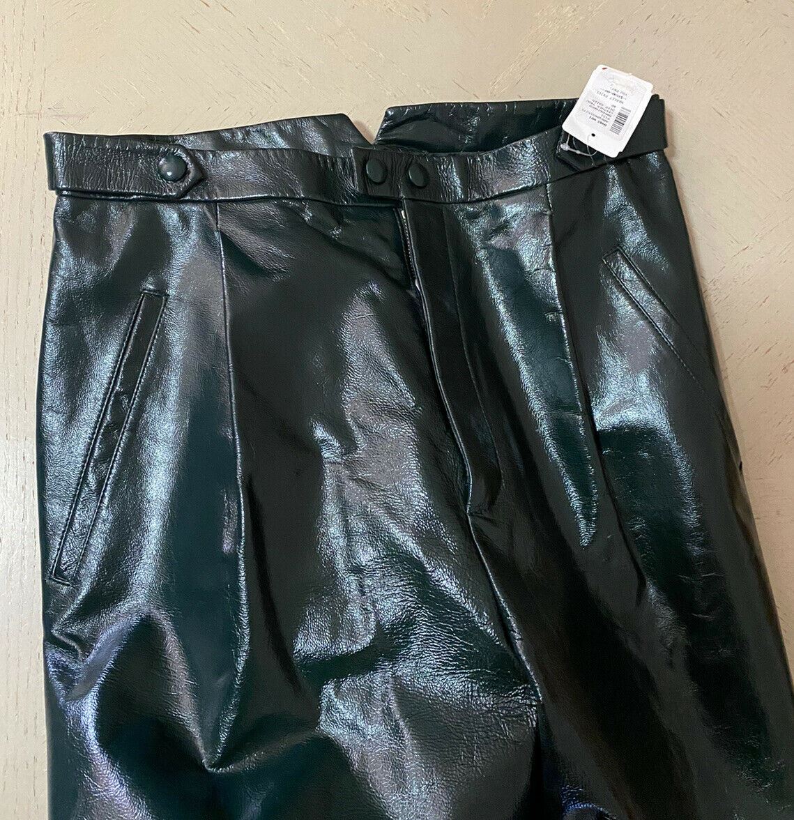 New $3590 Givenchy Women Tapered Leather Luxury Pants Green 8 US/40 It Italy