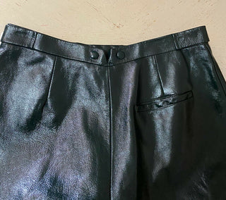 New $3590 Givenchy Women Tapered Leather Luxury Pants Green 8 US/40 It Italy