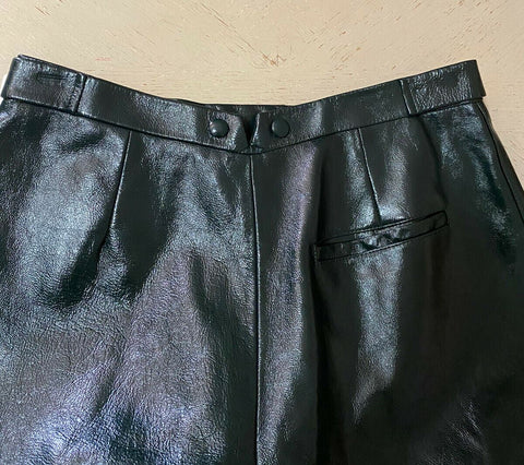 New $3590 Givenchy Women Tapered Leather Luxury Pants Green 8 US/40 It Italy