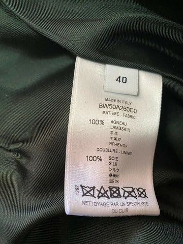 New $3590 Givenchy Women Tapered Leather Luxury Pants Green 8 US/40 It Italy