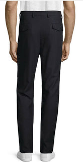 Neu mit Etikett: 795 $ Brunello Cucinelli Herren-Wollhose mit Kordelzug, Marineblau, 34 US/50 Eu