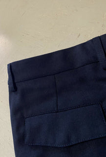 Neu mit Etikett: 795 $ Brunello Cucinelli Herren-Wollhose mit Kordelzug, Marineblau, 34 US/50 Eu