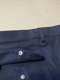 Neu mit Etikett: 795 $ Brunello Cucinelli Herren-Wollhose mit Kordelzug, Marineblau, 34 US/50 Eu