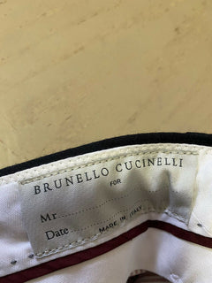 Neu mit Etikett: 795 $ Brunello Cucinelli Herren-Wollhose mit Kordelzug, Marineblau, 34 US/50 Eu