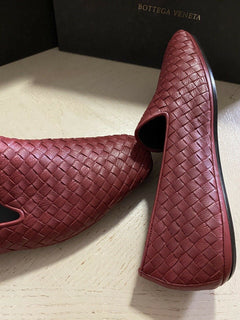 NIB $ 810 Bottega Veneta Herren-Leder-Loafer-Schuhe Burgund/Rot 8,5 US/41,5 Eu