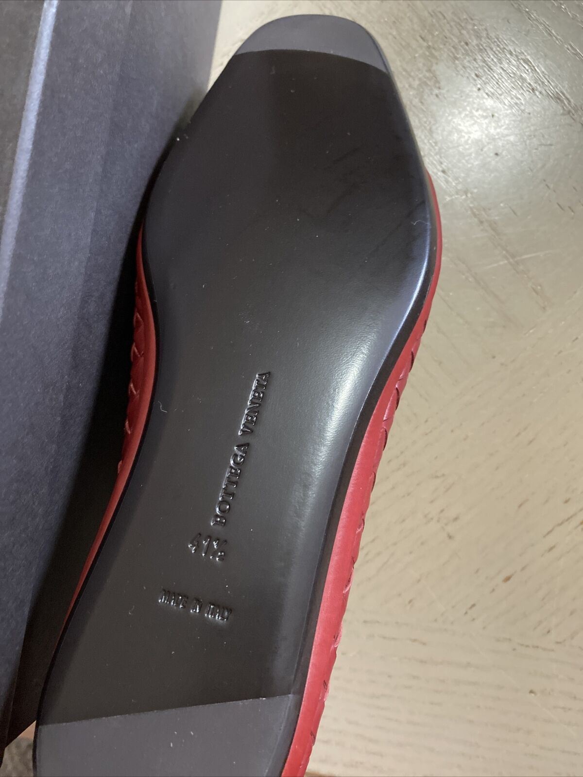 NIB $810 Bottega Veneta Men Leather Loafers Shoes Burgundy/Red 8.5 US/41.5 Eu