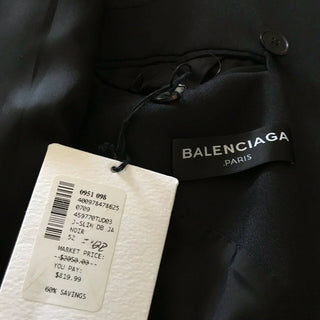 Neu mit Etikett: 2050 $ Balenciaga Herren Slim Fit Sportmantel Jacke Blazer Schwarz 42 US/52 Eu Ita