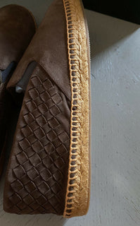 New Bottega Veneta Men Suede Espadrille Shoes Brown 11 US ( 44 Eu ) Italy