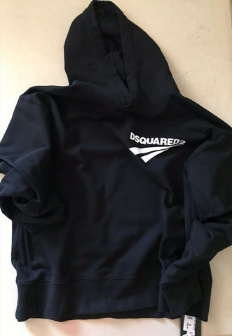 Neu mit Etikett: 580 $ Dsquared2 Herren-Pullover in Übergröße, Kapuzenpullover, Schwarz, Größe S, Italien