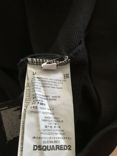 Neu mit Etikett: 580 $ Dsquared2 Herren-Pullover in Übergröße, Kapuzenpullover, Schwarz, Größe S, Italien