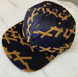 NWT Ermenegildo Zegna Couture Crest Embossed Baseball Hat Navy Size S Italy