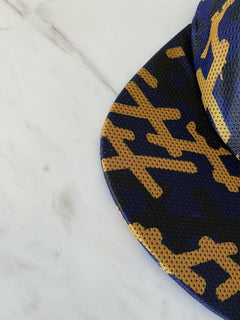NWT Ermenegildo Zegna Couture Crest Embossed Baseball Hat Navy Size S Italy