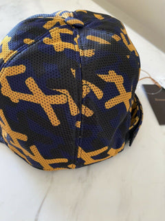 NWT Ermenegildo Zegna Couture Crest Embossed Baseball Hat Navy Size S Italy