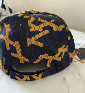NWT Ermenegildo Zegna Couture Crest Embossed Baseball Hat Navy Size S Italy