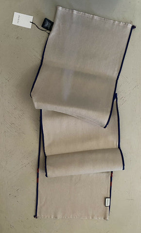 NWT Gucci Men’s Riverside Gucci Monogram Scarf Navy/Blue Italy
