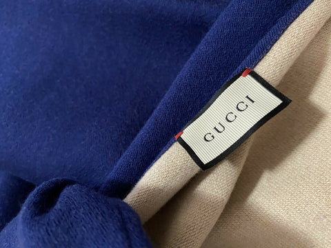 NWT Gucci Men’s Riverside Gucci Monogram Scarf Navy/Blue Italy