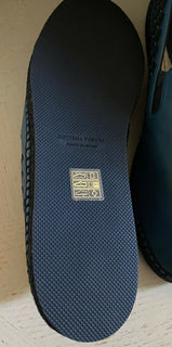 New $690 Bottega Veneta Men Leather Espadrille Shoes Blue/Black 12 US ( 45 Eu )