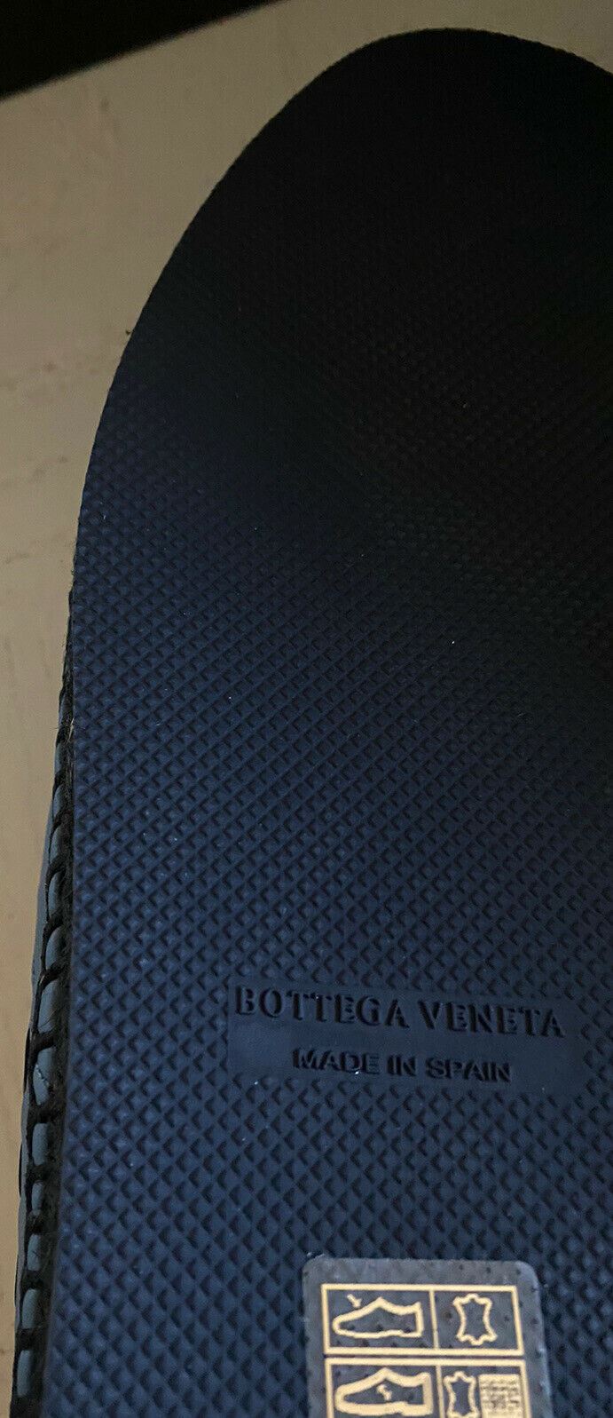 New $690 Bottega Veneta Men Leather Espadrille Shoes Blue/Black 12 US ( 45 Eu )