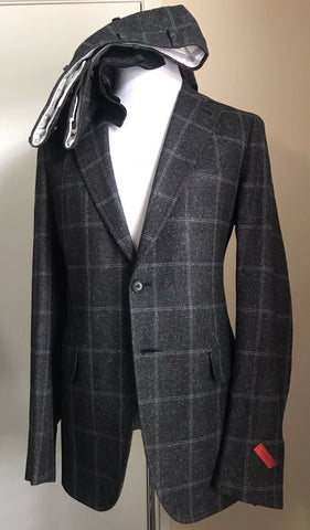 New $4295 ISAIA Base Cortina Wool/Silk Suit Slim DK Gray 44 US ( 54 Eu ) Italy