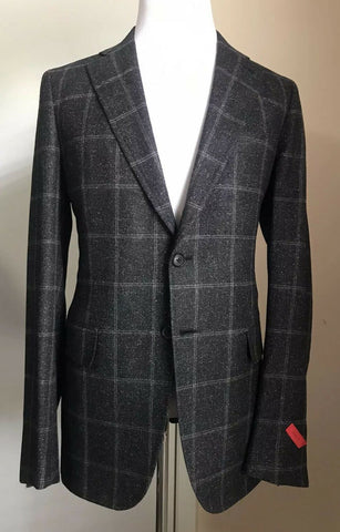 New $4295 ISAIA Base Cortina Wool/Silk Suit Slim DK Gray 44 US ( 54 Eu ) Italy