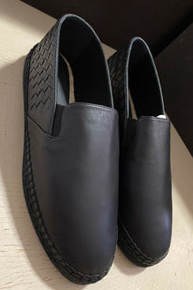 New $690 Bottega Veneta Men Leather Espadrille Shoes Black 9 US ( 42 Eu )