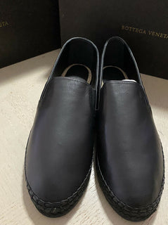 New $690 Bottega Veneta Men Leather Espadrille Shoes Black 9 US ( 42 Eu )