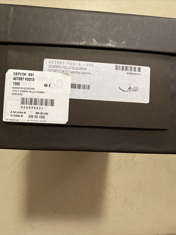 Новые мужские кожаные эспадрильи Bottega Veneta за 690 долларов, черные 13 США (46 евро)