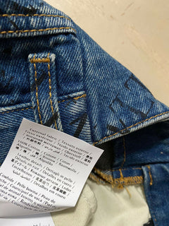 NWT $995 Valentino Men Straight-Flat Logo Cuffed Jeans Pant Blue 34 US ( 50 Eu )