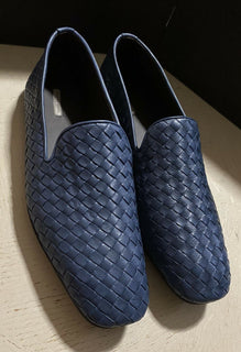 NIB $ 810 Bottega Veneta Herren Leder-Loafer-Schuhe Blau 11,5 US/44,5 Eu