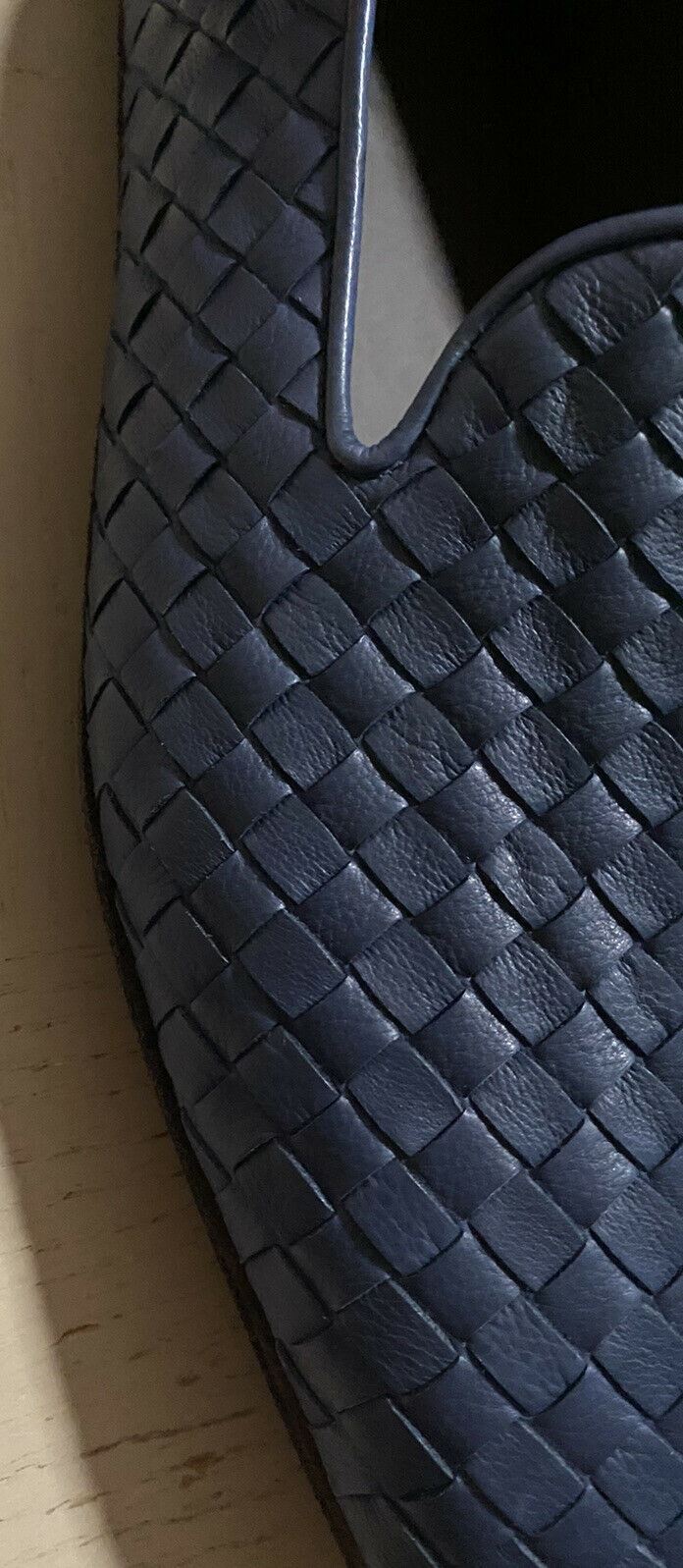 NIB $810 Bottega Veneta Men Leather Loafers Shoes Blue 13 US/46 Eu