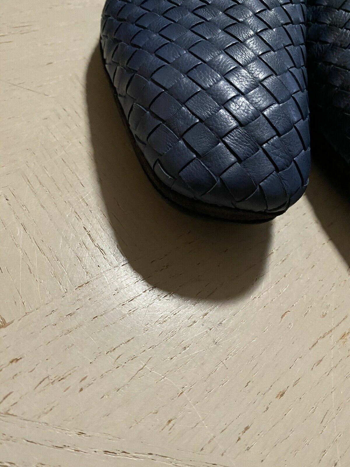 NIB $810 Bottega Veneta Men Leather Loafers Shoes Blue 13 US/46 Eu