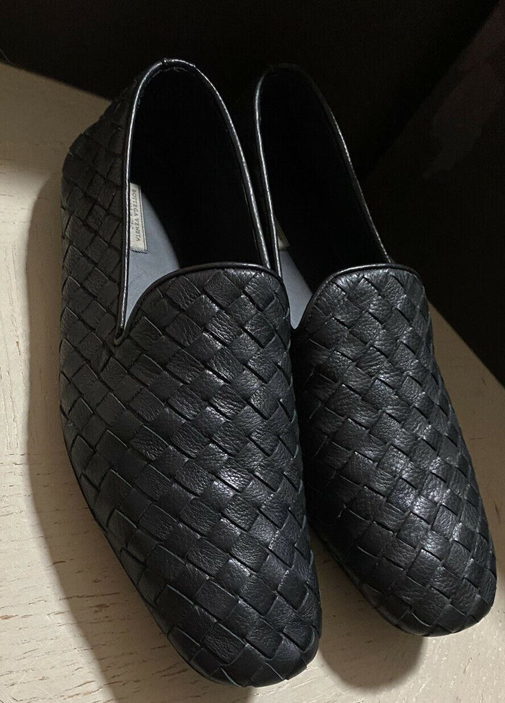 NIB $ 810 Bottega Veneta Herren Leder-Loafer-Schuhe Schwarz 7 US/40 Eu Italien
