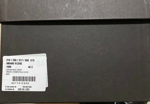 NIB $ 810 Bottega Veneta Herren Leder-Loafer-Schuhe Schwarz 7 US/40 Eu Italien