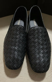 NIB $ 810 Bottega Veneta Herren Leder-Loafer-Schuhe Schwarz 6 US/39 Eu Italien