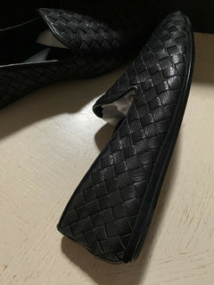 NIB $ 810 Bottega Veneta Herren Leder-Loafer-Schuhe Schwarz 6 US/39 Eu Italien