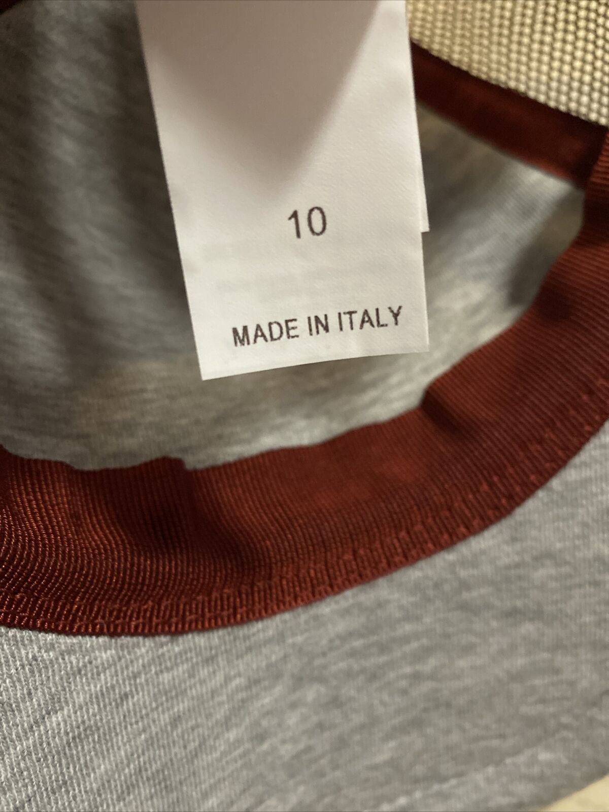 Neu mit Etikett Brunello Cucinelli Jungen Baseballmütze Kappe LT Grau/Braun Größe 10 Italien