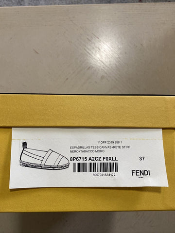 NIB Fendi Women Flat Colibrì Mesh FF Эспадрильи Черный/Красный 7 США (37 ЕС)