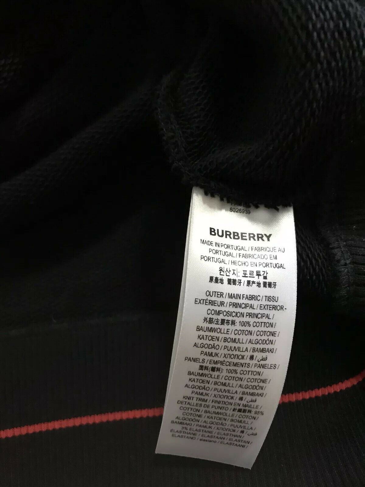Neu $650 Burberry Men Solid Sweatshirt With TB Mon Pullover Crewneck Black L