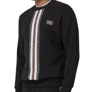 Neu $650 Burberry Men Solid Sweatshirt With TB Mon Pullover Crewneck Black L
