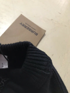 Neu $650 Burberry Men Solid Sweatshirt With TB Mon Pullover Crewneck Black L