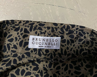 Neu $4295 Brunello Cucinelli Utility-Overall aus Seide mit Blumenmuster Braun M Italien