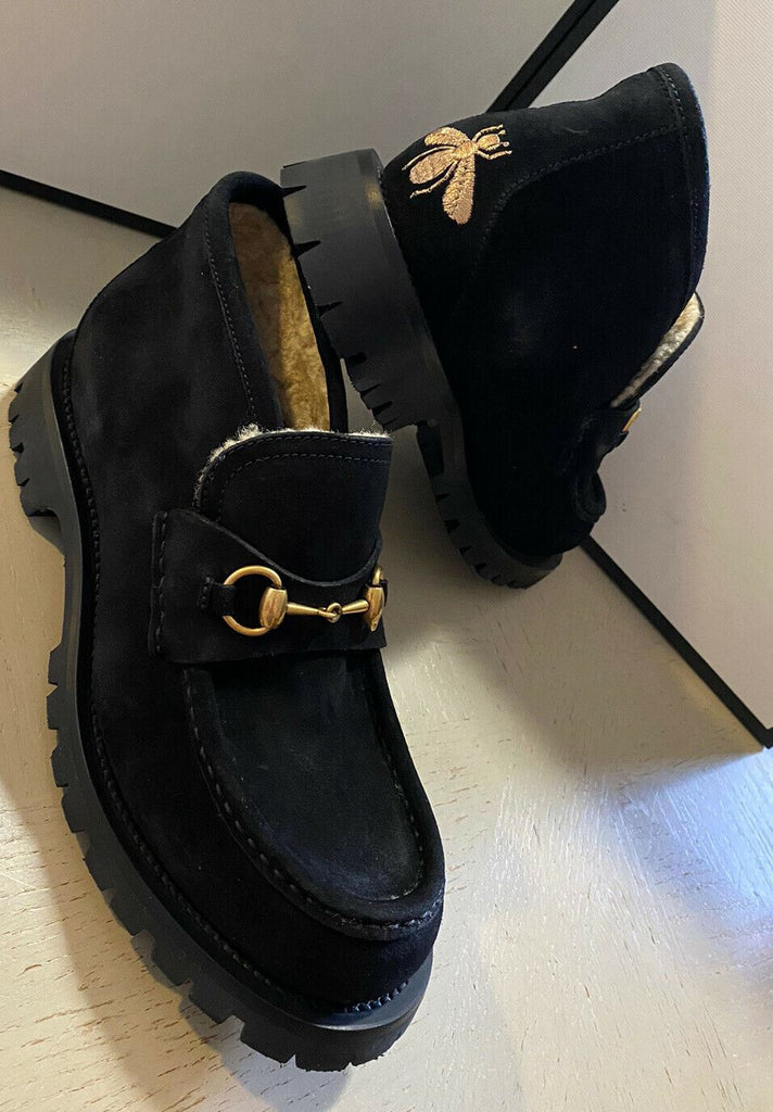 NIB 940 $ Gucci Herren Wildleder Stiefeletten Schuhe Schwarz 12 US / 11 UK Italien