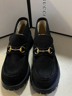 NIB 940 $ Gucci Herren Wildleder Stiefeletten Schuhe Schwarz 12 US / 11 UK Italien