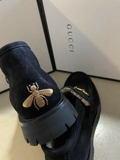 NIB 940 $ Gucci Herren Wildleder Stiefeletten Schuhe Schwarz 12 US / 11 UK Italien